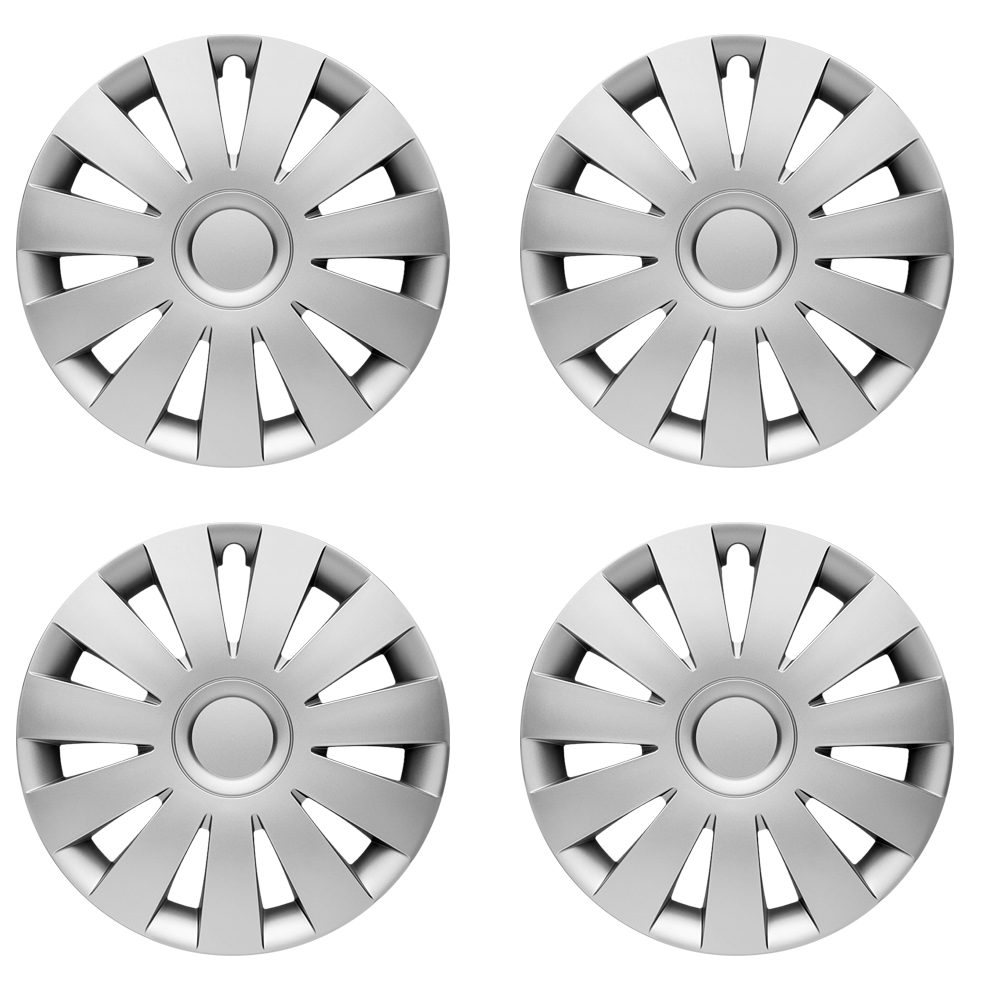 Radkappen 14 Zoll - Silber Radzierblenden 4er-Set von 13-16 Zoll - Stormer  Radblenden für die meisten Automarken und Stahlfelgen - Zierkappen in